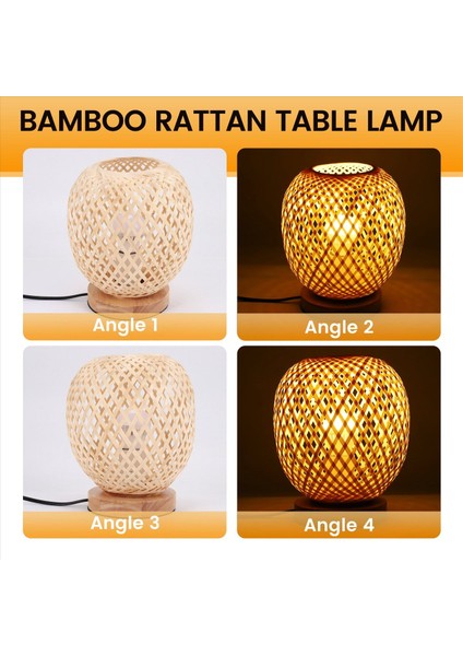 Bambu Rattan Masa Lambası Japon Tarzı Başucu Lambası Masa Lambası Yatak Odası Diy Dekorasyon Eu Fiş (Yurt Dışından) indirimleri