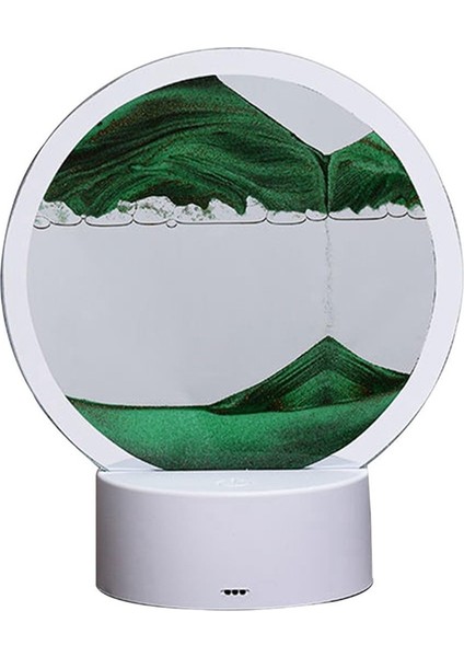 3D Akan Kum Boya USB Masa Lambası, Mobil Kum Saati Derin Deniz Kumanda Kum Boya Gece Işığı, Yeşil (Yurt Dışından)