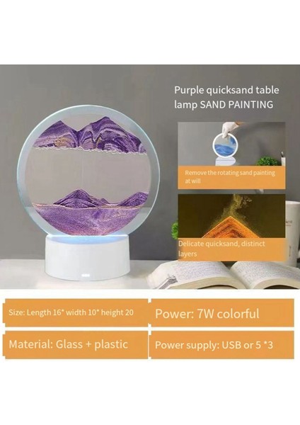 3D Akan Kum Boya USB Masa Lambası, Mobil Kum Saati Derin Deniz Kumanda Kum Boya Gece Işığı, Yeşil (Yurt Dışından) fırsatları