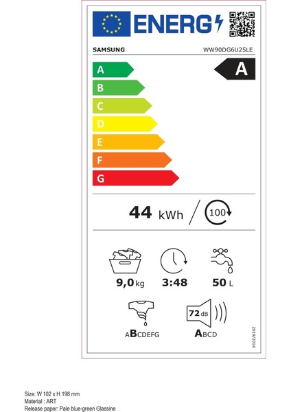 WW90DG6U25LEAH A Enerji Sınıfı 9 kg 1400 Devir Beyaz Çamaşır Makinesi