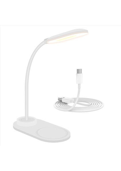 Kablosuz Şarj Cihazı ile Dimmable LED Masa Lambası, Kablosuz Şarj Masası Işık Esnek Döndürme Pres Kontrol Gece Işığı (Yurt Dışından) modelleri