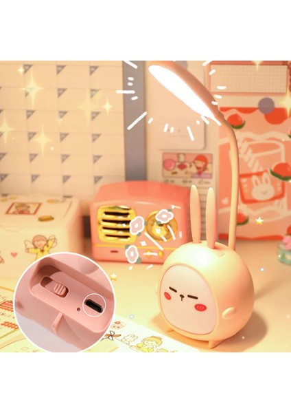 Taşınabilir LED Masa Lambası Katlanabilir Işık Sevimli Karikatür Masa Lambası LED Okuma Işık Göz Koruyucu Gece Işık Mavi (Yurt Dışından) modelleri