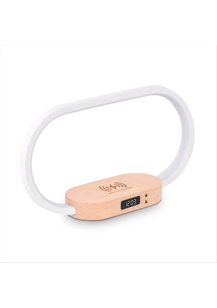 Çok Fonksiyonlu Kablosuz Şarj Cihazı Stand Saat LED Masa Lambası Gece Işık USB Hızlı Şarj Istasyonu Dock iPhone Samsung (Yurt Dışından)