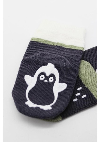 Nessiworld Hayvan Figürlü Kaymaz Erkek Soket Çorap 2'li BS10119 Antrasit modelleri