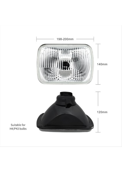 1 Çift 5X7INCH H4 Far Kiti Dikdörtgen Far Halojen Ampul Nissan Navara Toyota Hıace Hılux 1978-2005 Rhd (Yurt Dışından) fiyatları