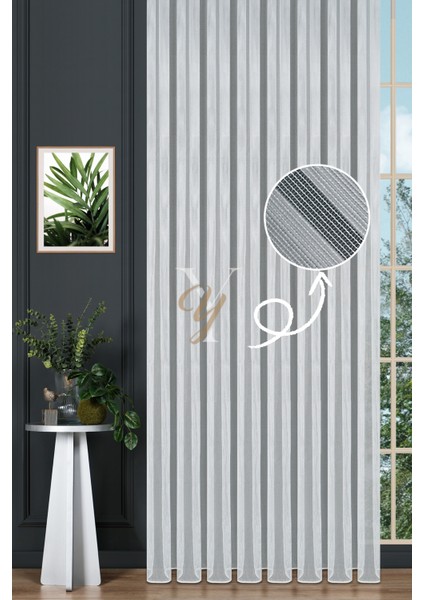 Çelik Tül Perde V-Ekru