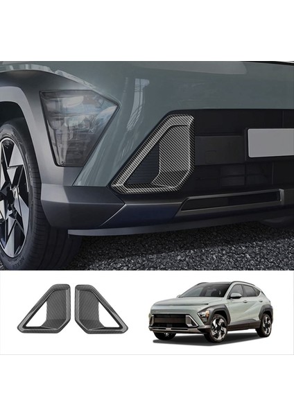 Araba Ön Sis Lambası Işık Kapağı Trim Hyundai Kona 2024+ Araba Trim Aksesuarları Karbon Fiber Desen (Yurt Dışından) fırsatları