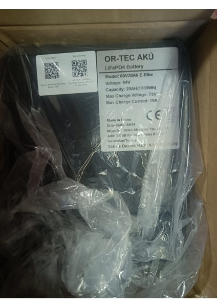 60V-20 Ah Lityum Akü+ Şarj Cihazı (5 Adet 12-24 Akü Yerine Kullanılır) modelleri