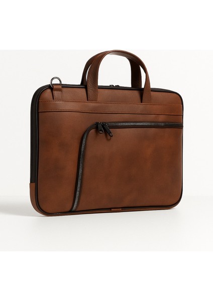 Suni Deri Evrak ve Laptop Çantası-13 Inç