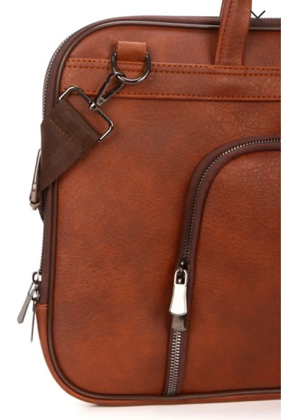 Suni Deri Evrak ve Laptop Çantası-13 Inç