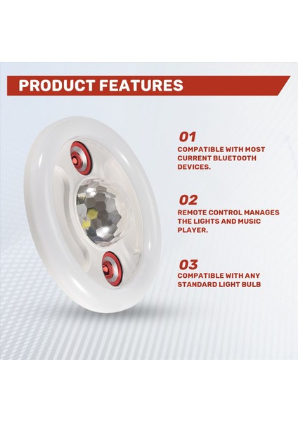 E27 Vida LED Renkli Ses Ampul Rgb Akıllı Uzaktan Kumanda Müzik Renkli Işık (Yurt Dışından)