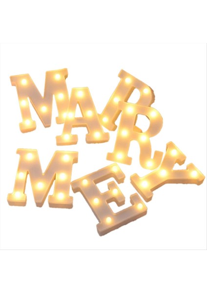 Aydınlık Harf Lambası LED Lamba Doğum Günü Düğün Teklifi Dekorasyon Alfabetik Gece Işığı (Yurt Dışından)