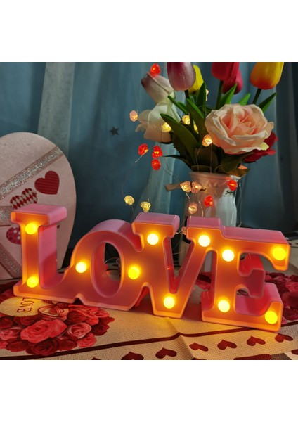 Aşk Mektubu Lambası Ingilizce Romantik Sürpriz Dekorasyon Modelleme Lamba Teklifi Sahne Düzeni Beyaz (Yurt Dışından) modelleri