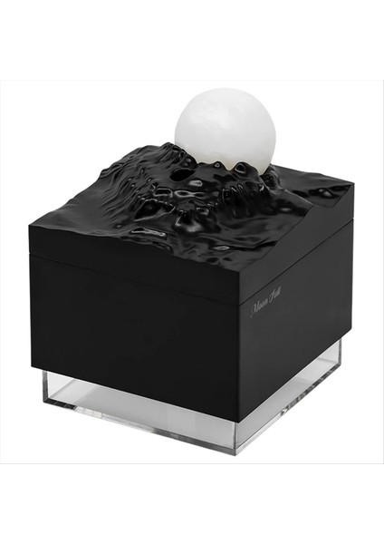 Aroma Difüzör Serin Sis Nemlendirici LED Ay Lambası Esansiyel Yağı Aroma Difüzör ve Gece Işığı Siyah (Yurt Dışından)