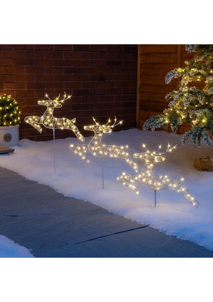 3pcs Noel Açık Dekorasyon Işıkları Işıklı Dekorasyonlar 2d Ren Geyiği Açık Çim Yürge Süslemeleri Işık (Yurt Dışından) indirimleri