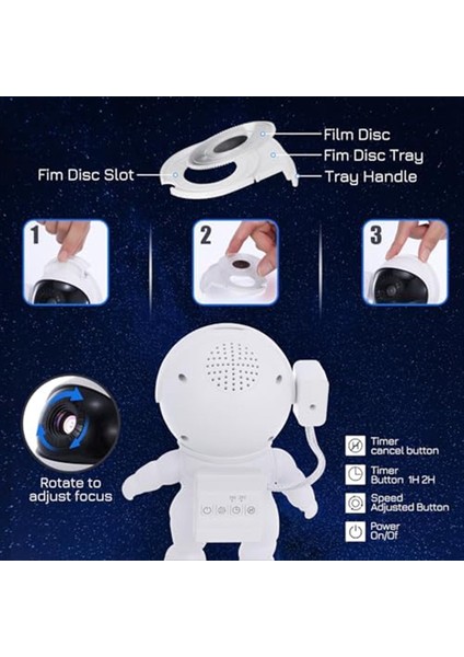 4K Hd Yıldız Projektör Galaxy Light, Yatak Odası Için Astronot Galaxy Projektör, Gece Işığı, Çocuklar ve Yetişkinler Için Ler (Yurt Dışından) modelleri