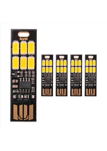 5pcs 6 LED Gece Işığı Soshine USB Güç 1W 5V Dokunmatik Dimmer Sıcak Beyaz Işık Yeni (Yurt Dışından)