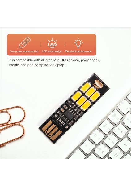 5pcs 6 LED Gece Işığı Soshine USB Güç 1W 5V Dokunmatik Dimmer Sıcak Beyaz Işık Yeni (Yurt Dışından) indirimleri