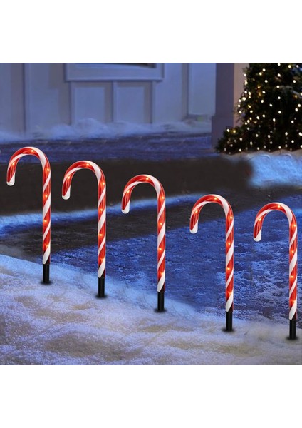 Parlak 5pcs 14 Inç Noel Şeker Kamışı Yol Işaretleri, Noel Yol Işıkları Açık Bahçe Için Sıcak Beyaz Işıklar (Yurt Dışından) modelleri