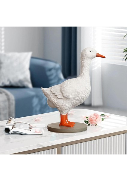 Ördek Lambası, 3D Ördek Masası Lambası, Hayata Benzeyen LED Ellamp, Reçine Ördek Gece Işığı USB Beyaz (Yurt Dışından) modelleri