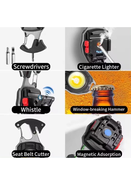 W-5147 Profesyonel Çok Fonksiyonlu Anahtarlıklı Kamp Feneri indirimleri