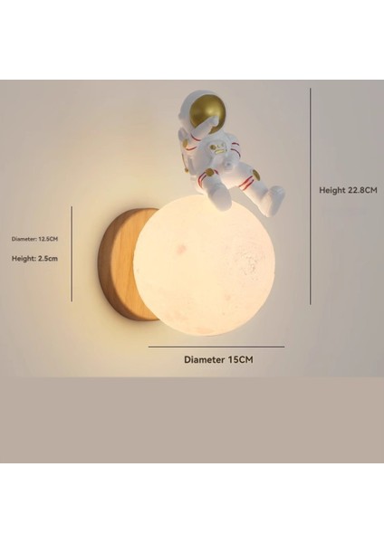 Yaratıcı Astronot Duvar Lambası 3D Baskı Abajur LED Duvar Işık Yatak Odası Başucu Çocuk Oda Duvar Sconce Astronot B (Yurt Dışından) indirimleri