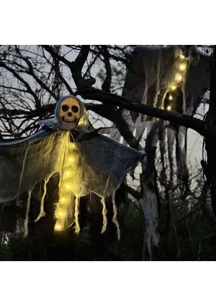 Cadılar Bayramı Asma Hayalet Komik Bahçe Dekorasyon Işıkları Açık Sahne Düzeni Hayalet Kafatası (Yurt Dışından)