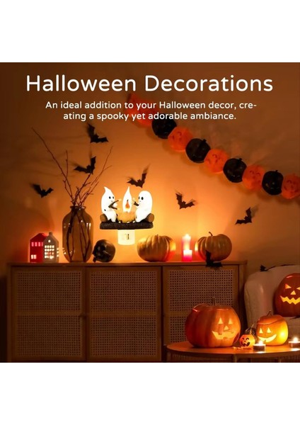 Hayalet Ateş Bonfire Yanıp Sönen Gece Lambası Küçük Elektrikli Lamba Festivali Iç Dekorasyon Cadılar Bayramı Gece Fiş (Yurt Dışından) modelleri