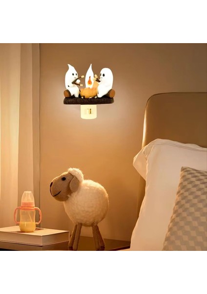 Hayalet Ateş Bonfire Yanıp Sönen Gece Lambası Küçük Elektrikli Lamba Festivali Iç Dekorasyon Cadılar Bayramı Gece Fiş (Yurt Dışından) indirimleri