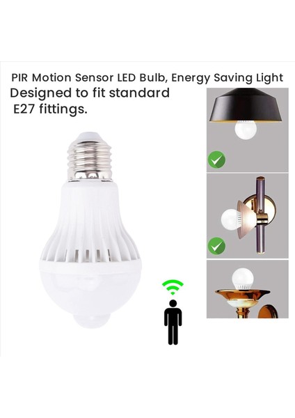 Hareket Sensörü Ampul Insan Vücudu Kızılötesi Indüksiyon LED Ampuller Sundurmalar Için Otomatik Olarak Aktive Edilmiş Işık (5W) (Yurt Dışından) indirimleri