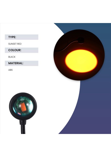 LED USB Sunset Lambası Gece Işığı Projektör Doğum Günü Partisi Dekorasyon Taşınabilir Ruh Hali Işık Yatak Odası Yaşam, Gün Batımı Kırmızı (Yurt Dışından) fırsatları