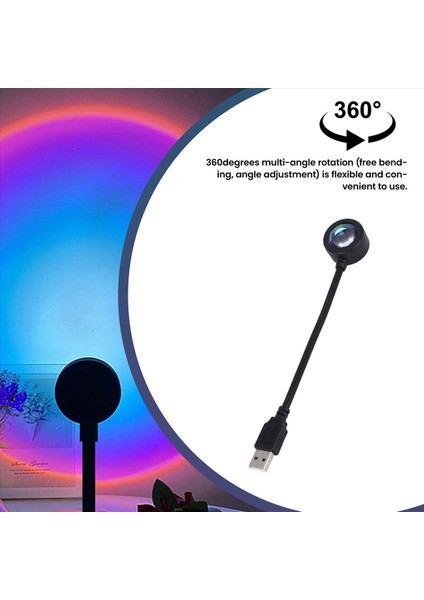 LED USB Sunset Lambası Gece Işığı Projektör Doğum Günü Partisi Dekorasyon Taşınabilir Ruh Hali Işık Yatak Odası Yaşam, Gün Batımı Kırmızı (Yurt Dışından) indirimleri