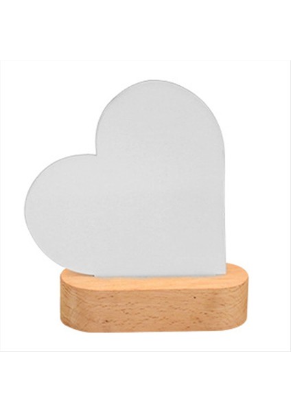 Süblimasyon LED Akrilik Fotoğraf Çerçeveleri Sıcak Renk Işığı ile Gece Işıkları, Ahşap Isı Pres Baskı Kalbi (Yurt Dışından)