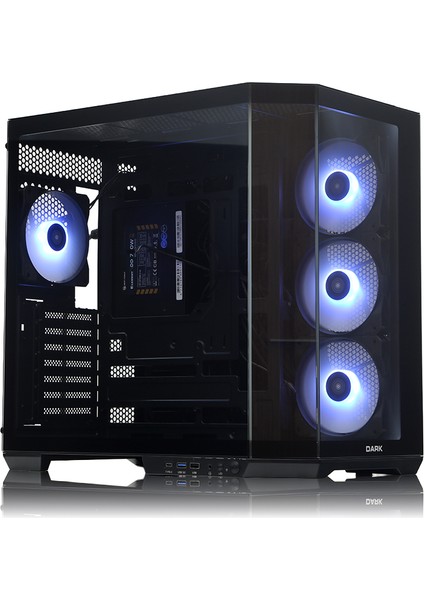 GUARDIAN PRO 4x12cm ARGB Led Fanlı USB3.0 Tempered Glass ATX Panoramik Akvaryum Oyuncu Kasası (Yeni) (DKCHGRPRO)