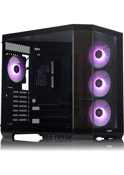 GUARDIAN PRO 4x12cm ARGB Led Fanlı USB3.0 Tempered Glass ATX Panoramik Akvaryum Oyuncu Kasası (Yeni) (DKCHGRPRO)