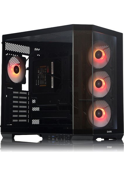 GUARDIAN PRO 4x12cm ARGB Led Fanlı USB3.0 Tempered Glass ATX Panoramik Akvaryum Oyuncu Kasası (Yeni) (DKCHGRPRO)