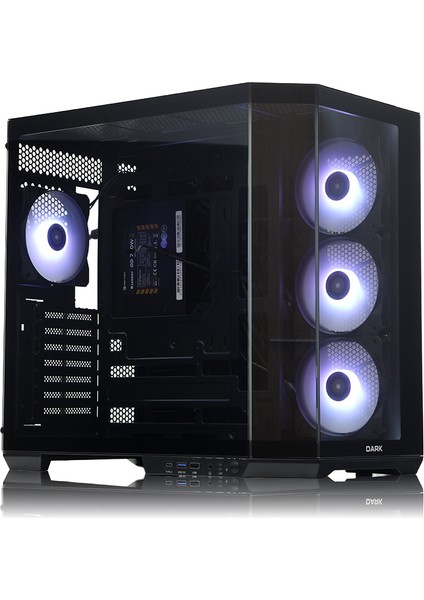 GUARDIAN PRO 4x12cm ARGB Led Fanlı USB3.0 Tempered Glass ATX Panoramik Akvaryum Oyuncu Kasası (Yeni) (DKCHGRPRO)