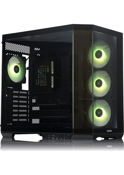 GUARDIAN PRO 4x12cm ARGB Led Fanlı USB3.0 Tempered Glass ATX Panoramik Akvaryum Oyuncu Kasası (Yeni) (DKCHGRPRO)