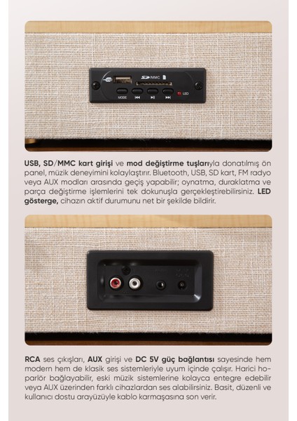 Dahili Hoparlörlü Pikap Müzik Kutusu Usb+Rca+Bluetooth FR-P1990 Velura fiyatları