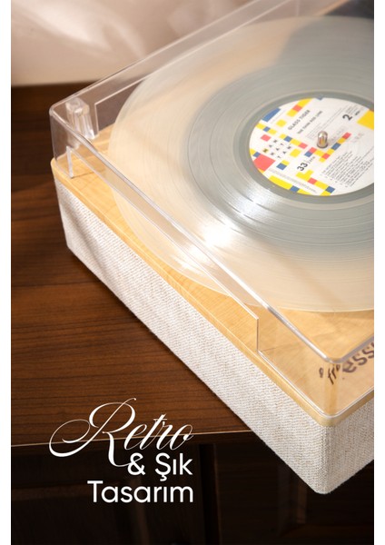 Dahili Hoparlörlü Pikap Müzik Kutusu Usb+Rca+Bluetooth FR-P1990 Velura modelleri