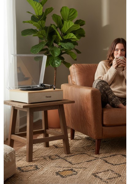 Dahili Hoparlörlü Pikap Müzik Kutusu Usb+Rca+Bluetooth FR-P1990 Velura