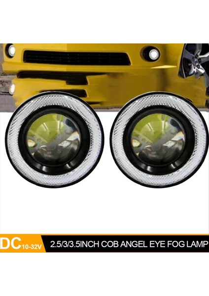 1 Çift 3 5 Inç Araba LED Sis Lambası 12V Cob Angel Gözler Halka Lens 30W Yüksek Parçası Kobu Kipi Işık Mavi Işık (Yurt Dışından) fiyatları