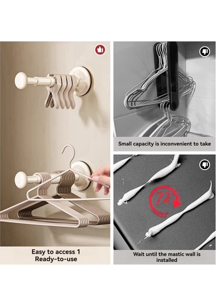 2pcs Emme Kupası Giysisi Askı Depolama Organizatör Ev Balkon Çok Fonksiyonlu Duvara Monte Askı Kremalı Beyaz (Yurt Dışından) indirimleri