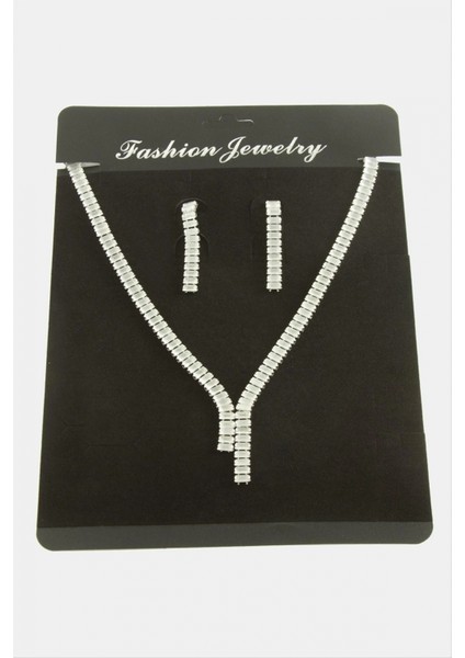 Ieg Tamtur Baget Zirkon Taşlı Lüks Set Kolye 7 mm