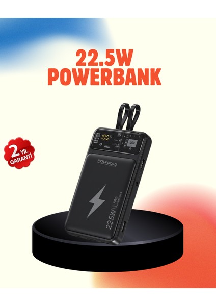 Mobil Powerbank 22.5W Pd Destekli Hızlı Şarj