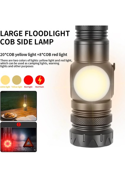 PS-8745 Profesyonel Zoomlu 30W Powerbank Mıknatıslı Avcı Kamp Tamirci Feneri indirimleri