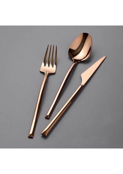 5500 84 Parça 12 Kişilik Çatal Kaşık Bıçak Seti Titanyum Bronz modelleri