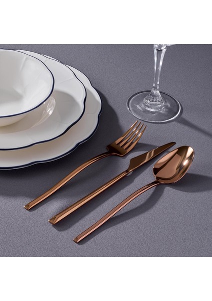 5500 84 Parça 12 Kişilik Çatal Kaşık Bıçak Seti Titanyum Bronz fırsatları