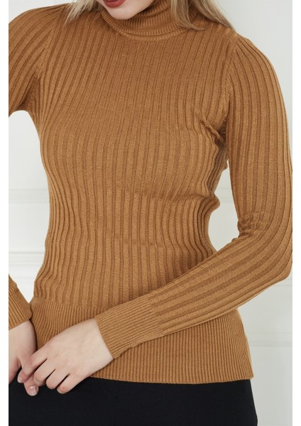 Boğazlı Fitilli Triko Camel fiyatları