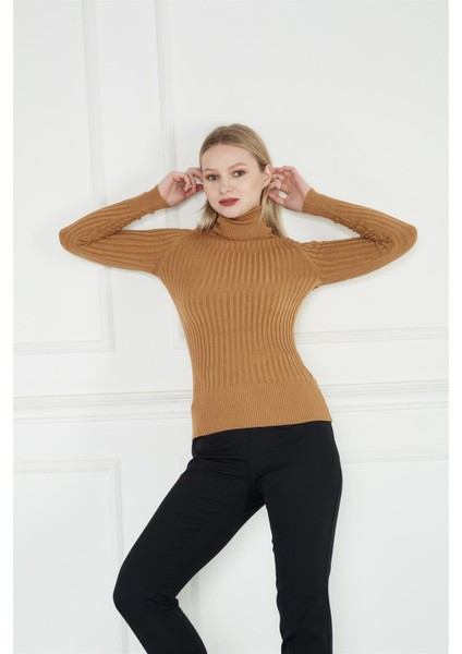 Boğazlı Fitilli Triko Camel modelleri